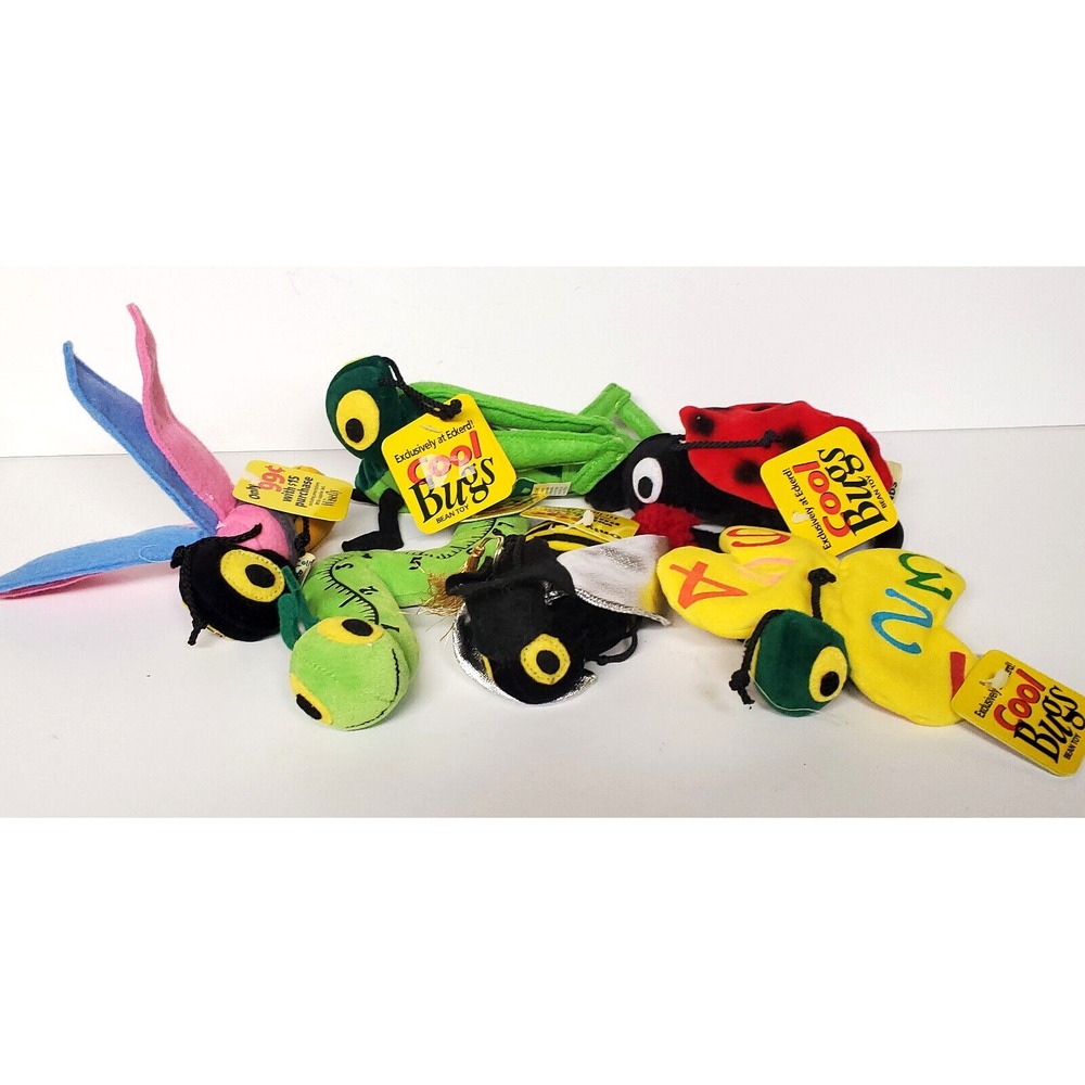 Dandee Bean Bag Friends Toys Eckerds Exclusive Plush Bugs W/Tags Quantity of 6